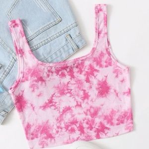 Tie-dye  Crop top tank top (ribbed)
